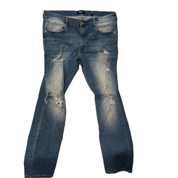 Fashion Nova Men Tapered Fit Distressed Jeans Mens 36x31 - Picture 1 of 4